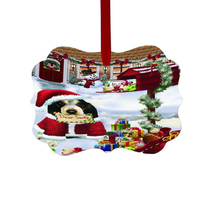 Bluetick Coonhound Dog Dear Santa Letter Christmas Holiday Mailbox Double-Sided Photo Benelux Christmas Ornament LOR49019
