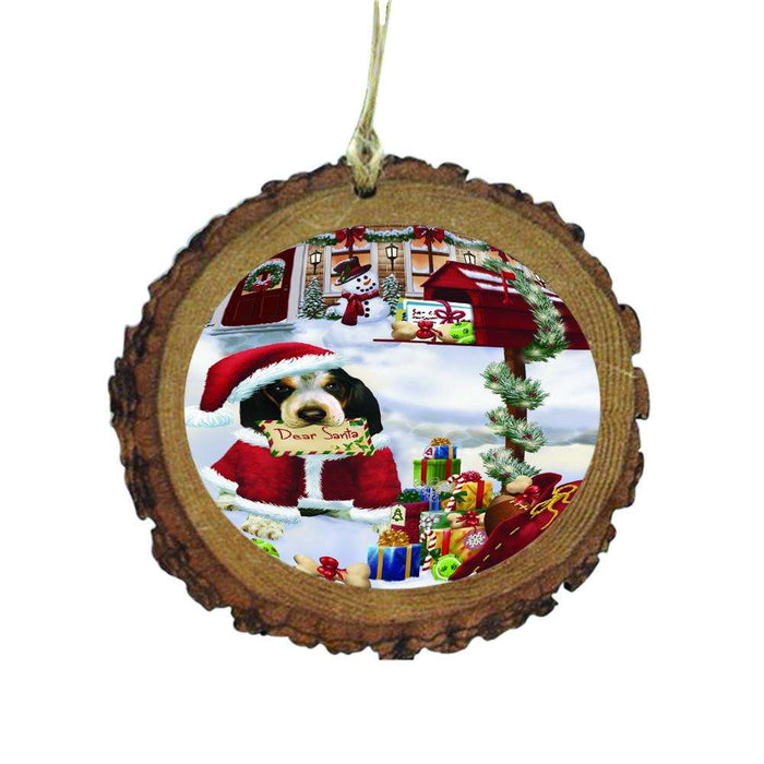 Bluetick Coonhound Dog Dear Santa Letter Christmas Holiday Mailbox Wooden Christmas Ornament WOR49019