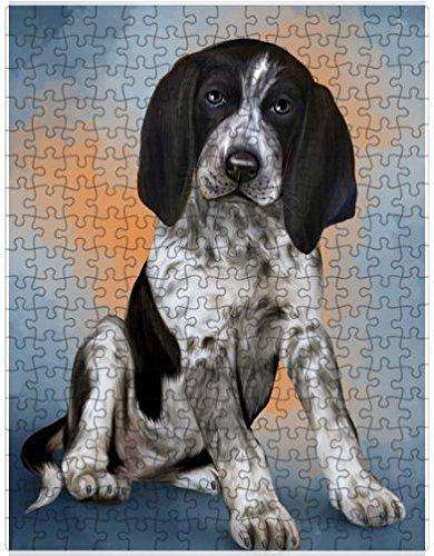 Bluetick Coonhound Dog Puzzle with Photo Tin D035