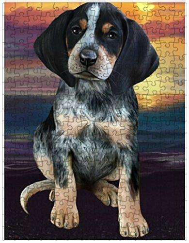 Bluetick Coonhound Dog Puzzle with Photo Tin D465