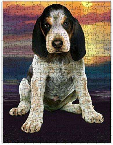 Bluetick Coonhound Dog Puzzle with Photo Tin D466