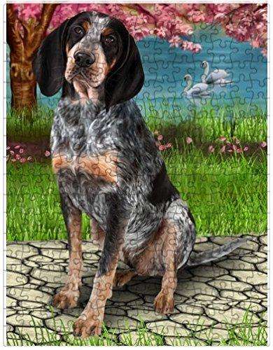 Bluetick Coonhound Dog Puzzle with Photo Tin D468