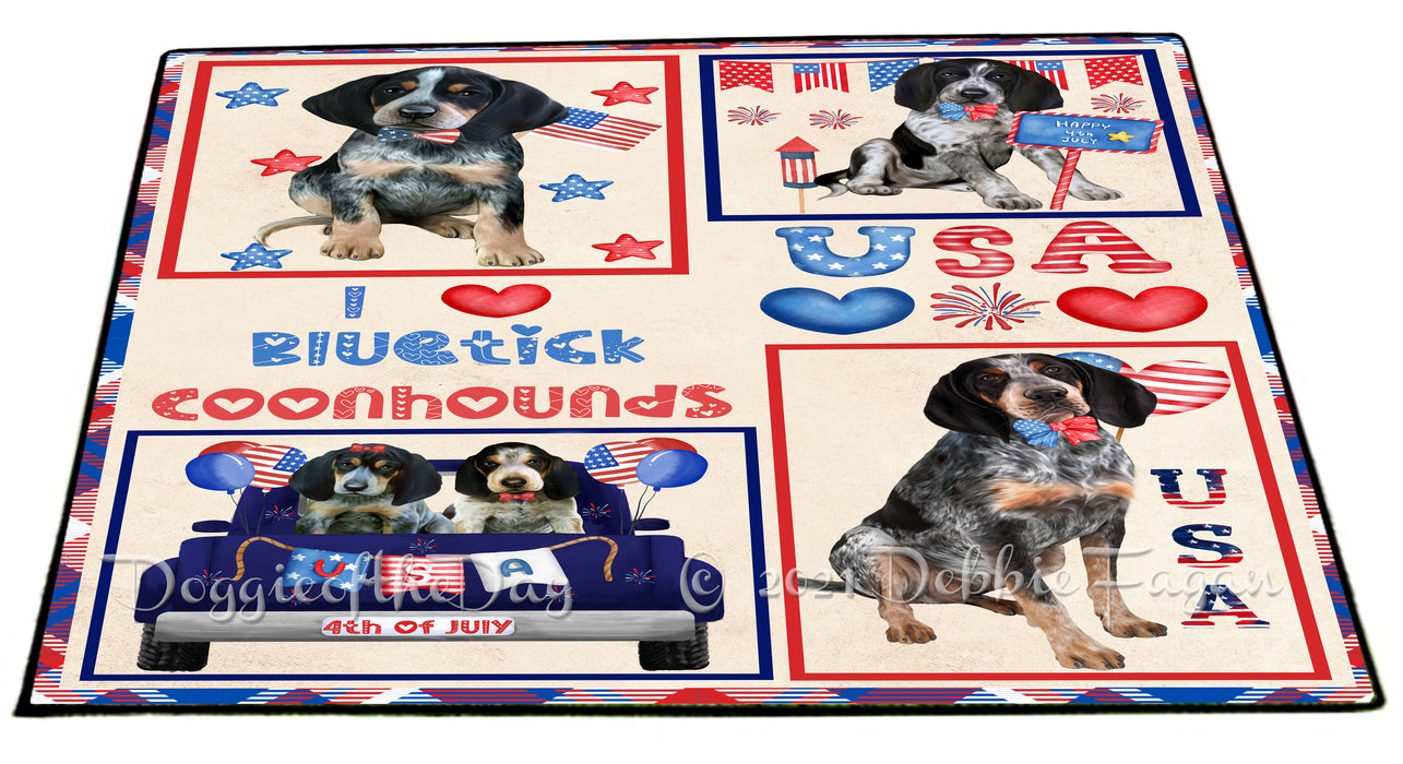 4th of July Independence Day I Love USA Bluetick Coonhound Dogs Floormat FLMS56140 Floormat FLMS56140