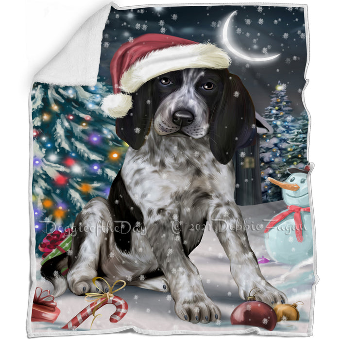 Have a Holly Jolly Christmas Bluetick Coonhound Dog in Holiday Background Blanket D013