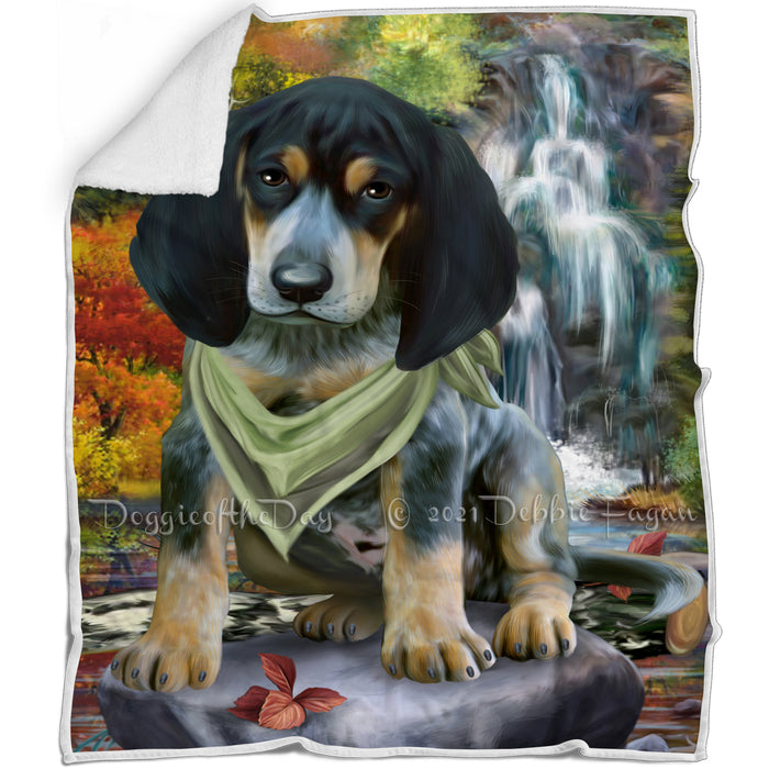 Scenic Waterfall Bluetick Coonhound Dog Blanket BLNKT83289