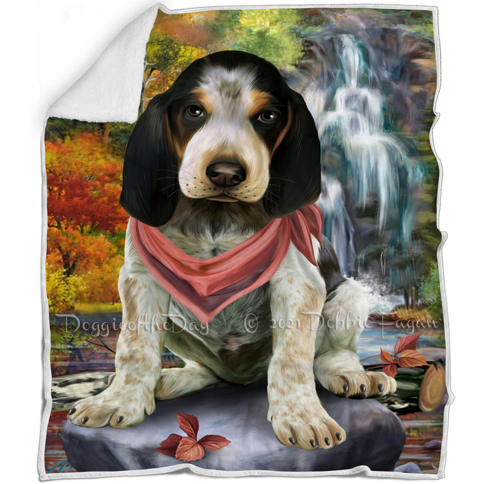 Scenic Waterfall Bluetick Coonhound Dog Blanket BLNKT83307