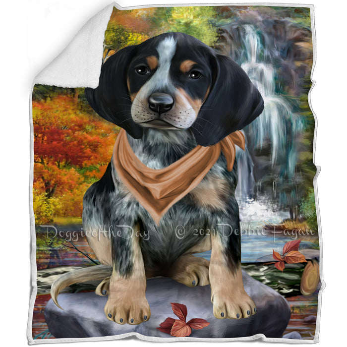 Scenic Waterfall Bluetick Coonhound Dog Blanket BLNKT83316