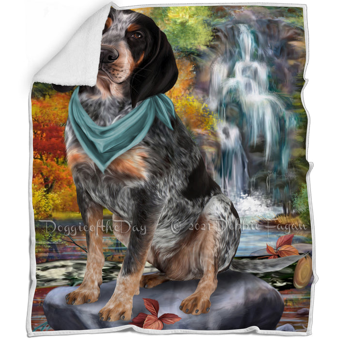 Scenic Waterfall Bluetick Coonhound Dog Blanket BLNKT83325