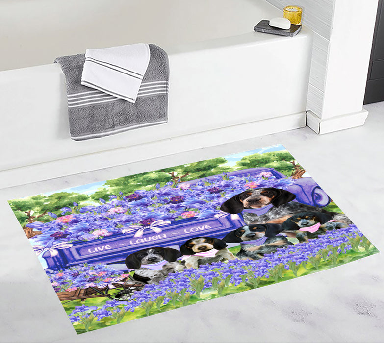 Bluetick Coonhound Bath Mat: Non-Slip Bathroom Rug Mats, Custom, Explore a Variety of Designs, Personalized, Gift for Pet and Dog Lovers