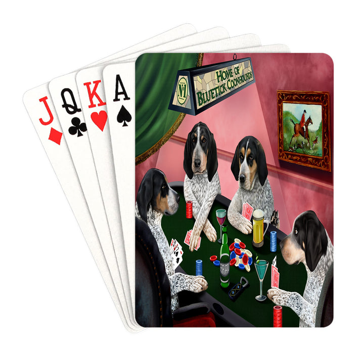 Home of Bluetick Coonhound Dogs Playing Poker Playing Card Decks