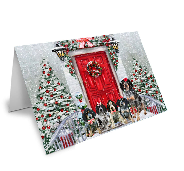 Christmas Holiday Welcome Bluetick Coonhound Dog Handmade Artwork Assorted Pets Greeting Cards and Note Cards with Envelopes for All Occasions and Holiday Seasons