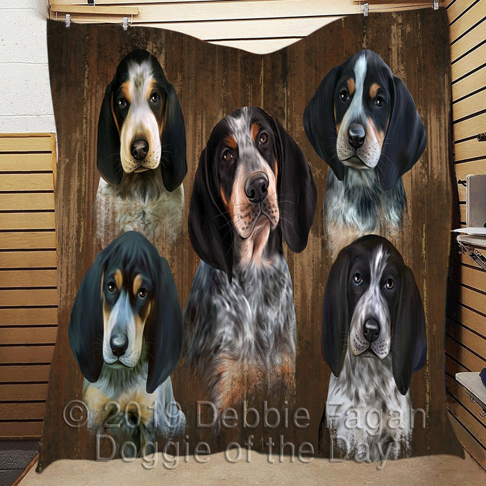 Rustic Bluetick Coonhound Dogs Quilt