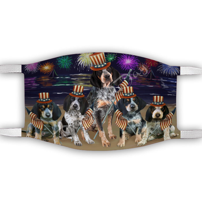 4th of July Independence Day Bluetick Coonhound Dogs Face Mask FM49383