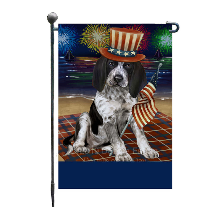 Personalized 4th of July Firework Bluetick Coonhound Dog Custom Garden Flags GFLG-DOTD-A57804