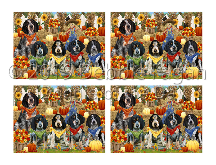 Fall Festive Harvest Time Gathering Bluetick Coonhound Dogs Placemat
