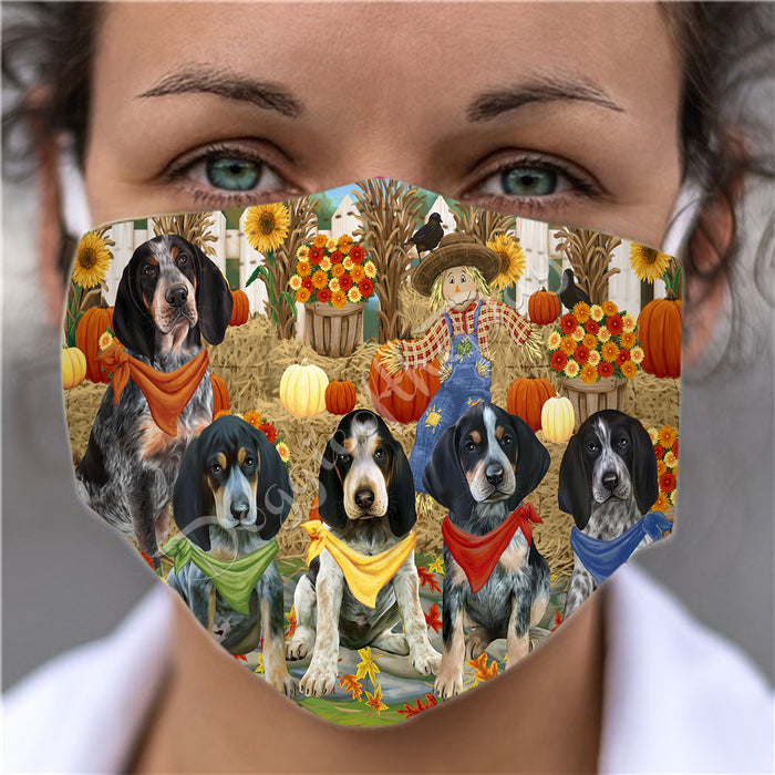 Fall Festive Harvest Time Gathering  Bluetick Coonhound Dogs Face Mask FM48515