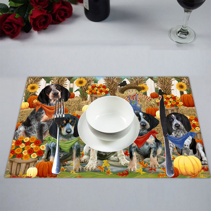 Fall Festive Harvest Time Gathering Bluetick Coonhound Dogs Placemat