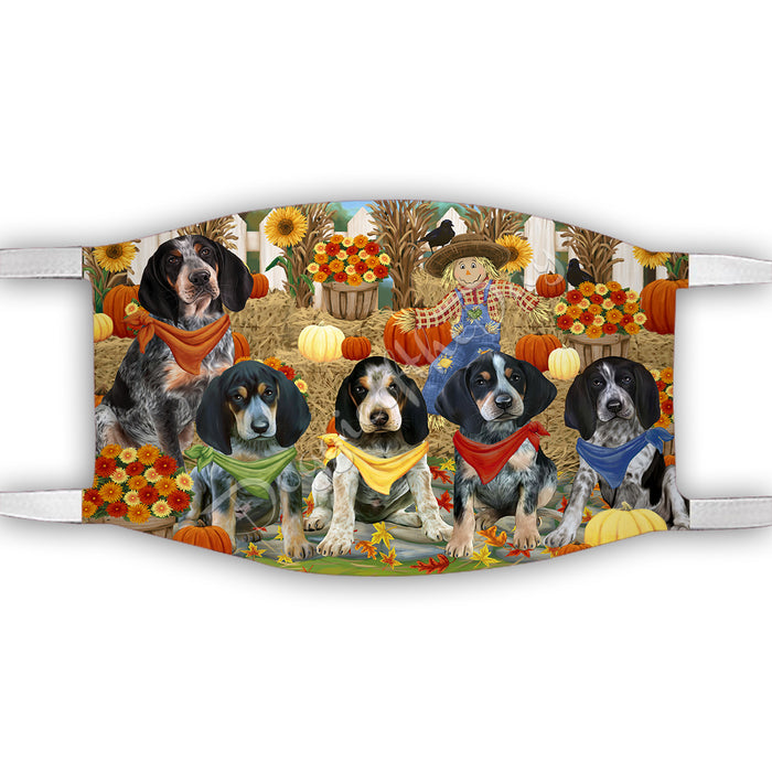 Fall Festive Harvest Time Gathering  Bluetick Coonhound Dogs Face Mask FM48515