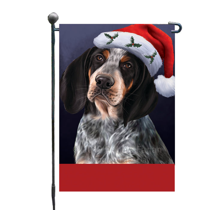 Personalized Christmas Holidays Bluetick Coonhound Dog Wearing Santa Hat Portrait Head Custom Garden Flags GFLG-DOTD-A59808