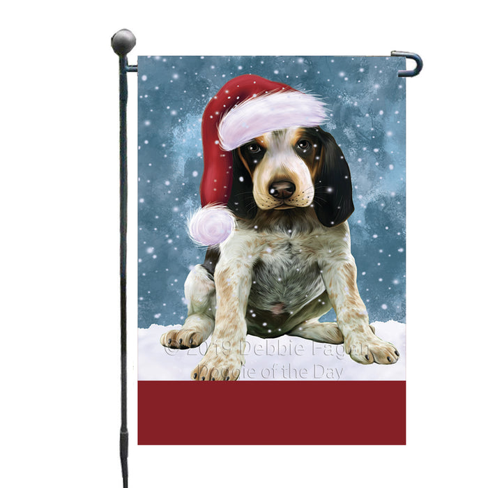 Personalized Let It Snow Happy Holidays Bluetick Coonhound Dog Custom Garden Flags GFLG-DOTD-A62271