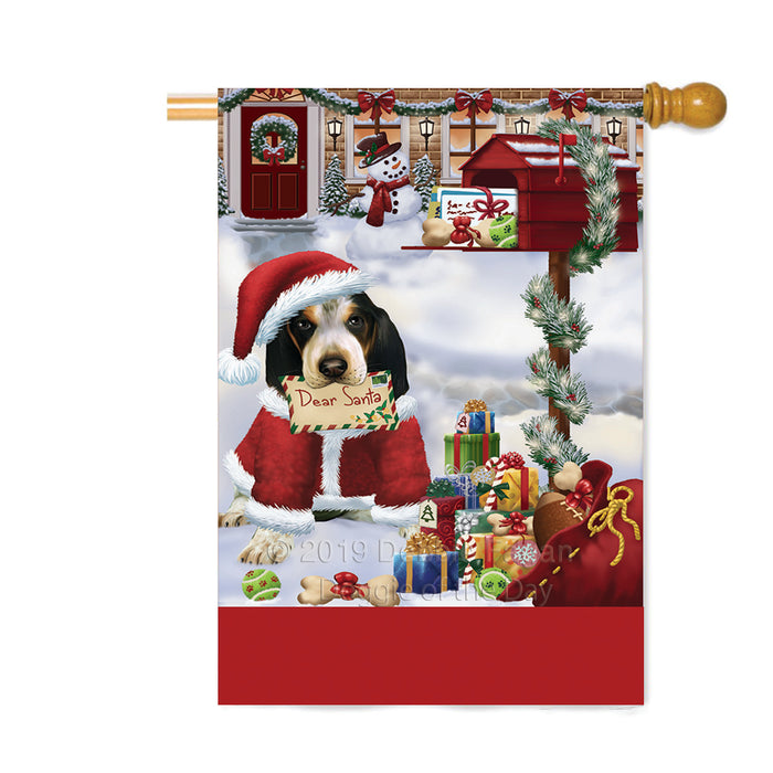 Personalized Happy Holidays Mailbox Bluetick Coonhound Dog Christmas Custom House Flag FLG-DOTD-A59963