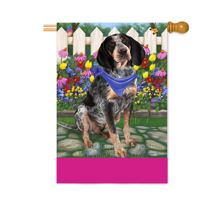 Personalized Spring Floral Bluetick Coonhound Dog Custom House Flag FLG-DOTD-A62821