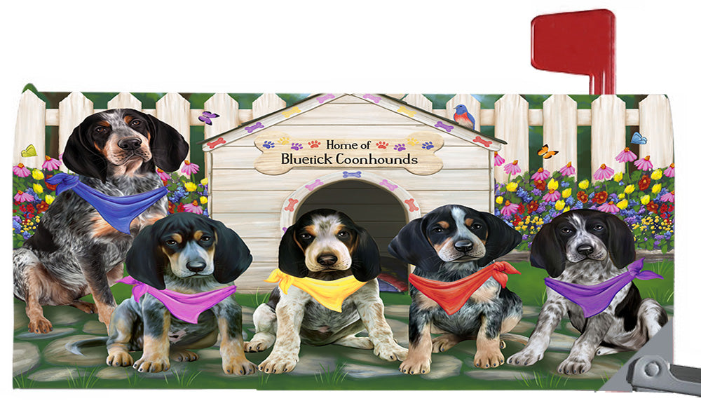 Spring Dog House Bluetick Coonhound Dogs Magnetic Mailbox Cover MBC48624