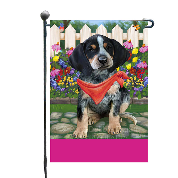 Personalized Spring Floral Bluetick Coonhound Dog Custom Garden Flags GFLG-DOTD-A62767