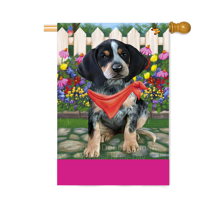 Personalized Spring Floral Bluetick Coonhound Dog Custom House Flag FLG-DOTD-A62823
