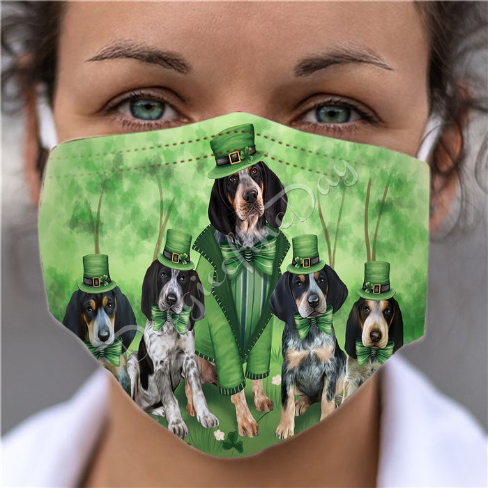 St. Patricks Day Irish Bluetick Coonhound Dogs Face Mask FM50130