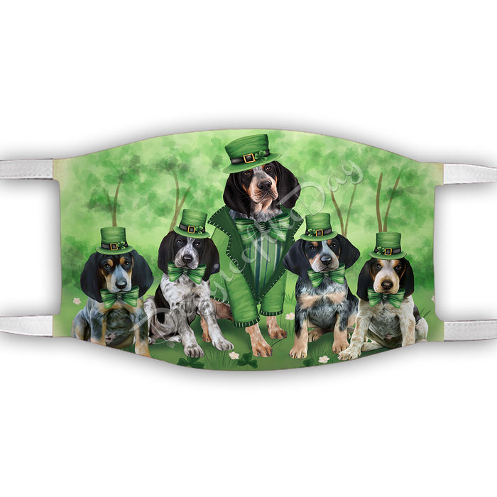 St. Patricks Day Irish Bluetick Coonhound Dogs Face Mask FM50130