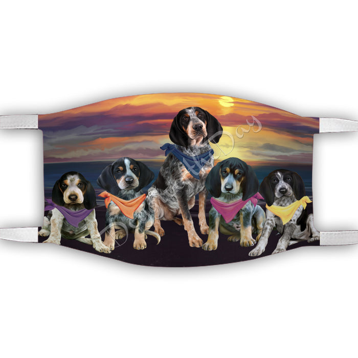 Family Sunset Bluetick Coonhound Dogs Face Mask FM49181