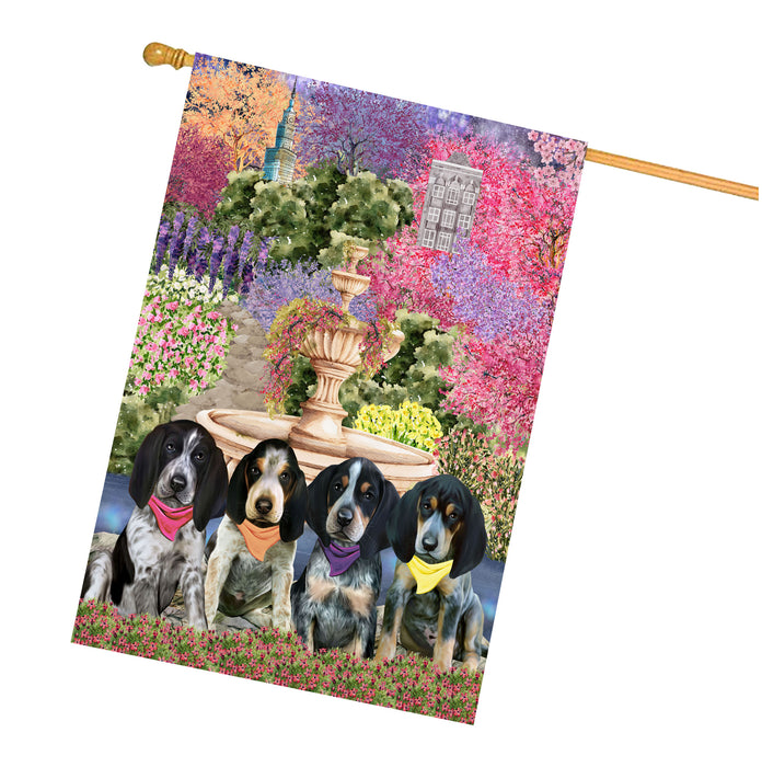 Bluetick Coonhound Dogs House Flag: Explore a Variety of Designs, Weather Resistant, Double-Sided, Custom, Personalized, Home Outdoor Yard Decor for Dog and Pet Lovers