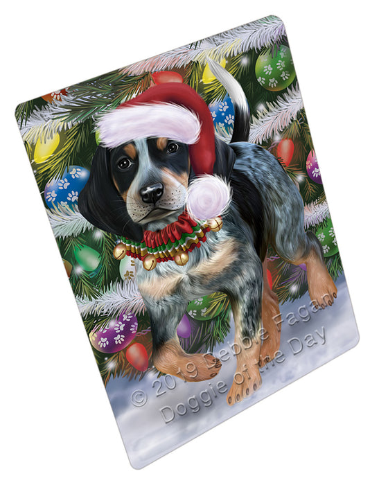 Chistmas Trotting in the Snow Bluetick Coonhound Dog Cutting Board - For Kitchen - Scratch & Stain Resistant - Designed To Stay In Place - Easy To Clean By Hand - Perfect for Chopping Meats, Vegetables, CA83952