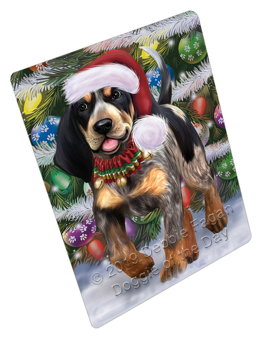 Chistmas Trotting in the Snow Bluetick Coonhound Dog Cutting Board - For Kitchen - Scratch & Stain Resistant - Designed To Stay In Place - Easy To Clean By Hand - Perfect for Chopping Meats, Vegetables, CA83956