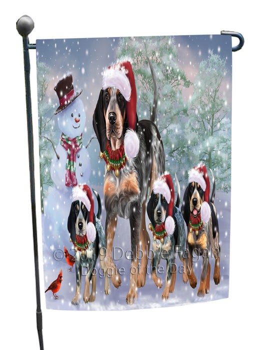 Christmas Running Family Bluetick Coonhound Dogs Garden Flags Outdoor Decor for Homes and Gardens Double Sided Garden Yard Spring Decorative Vertical Home Flags Garden Porch Lawn Flag for Decorations