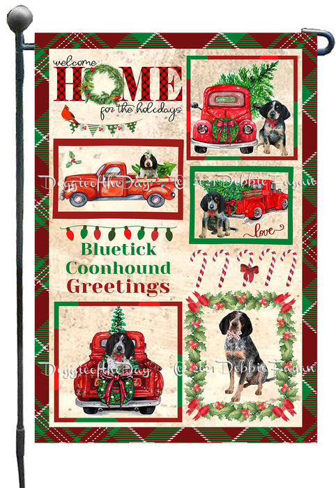 Welcome Home for Christmas Holidays Bluetick Coonhound Dogs Garden Flag GFLG66986