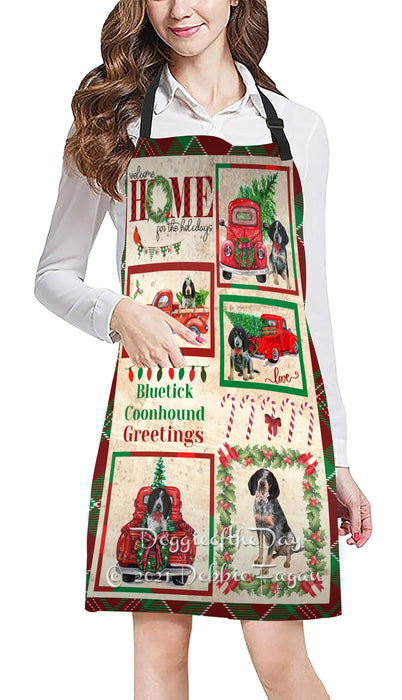 Welcome Home for Holidays Bluetick Coonhound Dogs Apron Apron48389