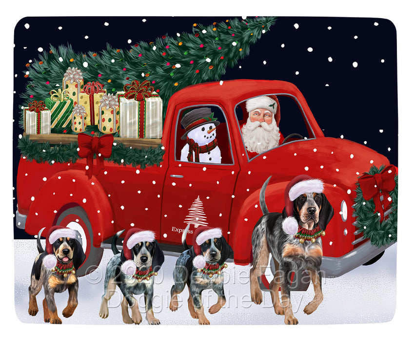 Christmas Express Delivery Red Truck Running Bluetick Coonhound Dogs Blanket BLNKT141718