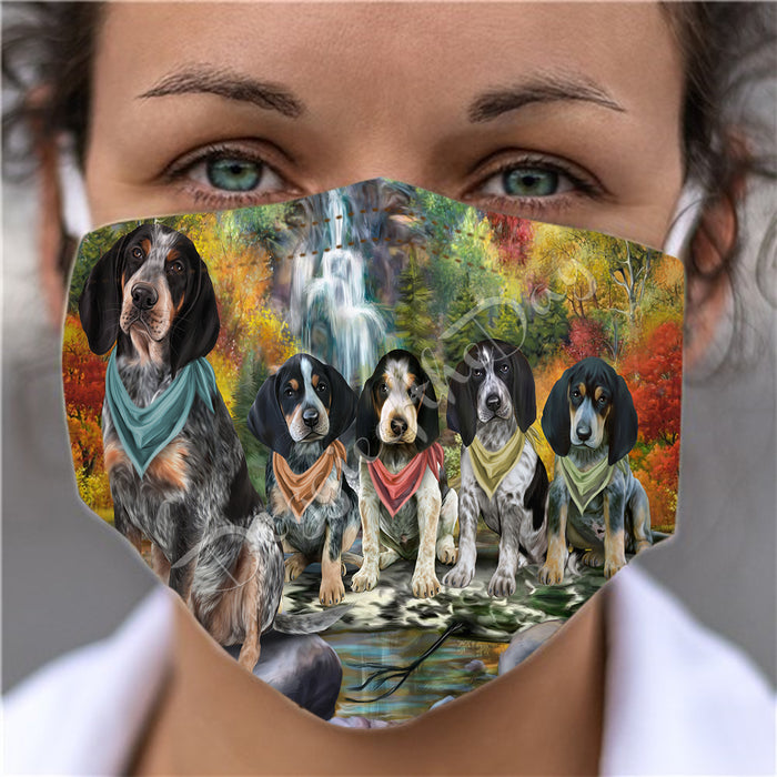 Scenic Waterfall Bluetick Coonhound Dogs Face Mask FM49279