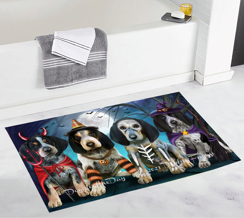 Happy Halloween Trick or Treat Bluetick Coonhound Dogs Bathroom Rugs with Non Slip Soft Bath Mat for Tub BRUG54907