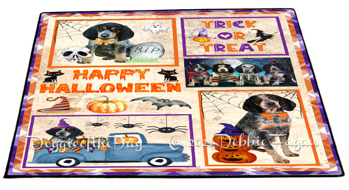 Happy Halloween Trick or Treat Bluetick Coonhound Dogs Indoor/Outdoor Welcome Floormat - Premium Quality Washable Anti-Slip Doormat Rug FLMS58027