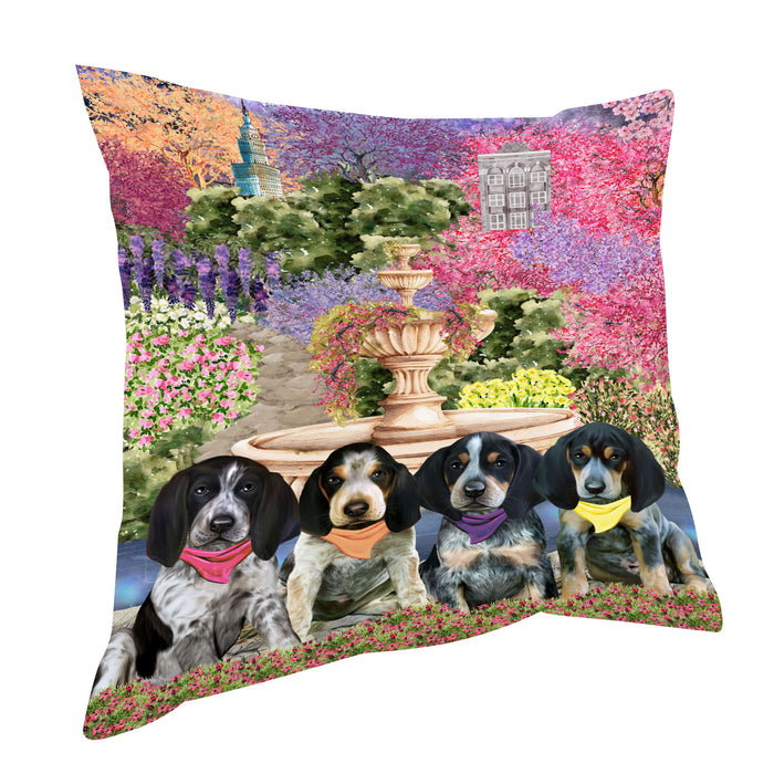 Bluetick Coonhound Pillow: Cushion for Sofa Couch Bed Throw Pillows, Personalized, Explore a Variety of Designs, Custom, Pet and Dog Lovers Gift