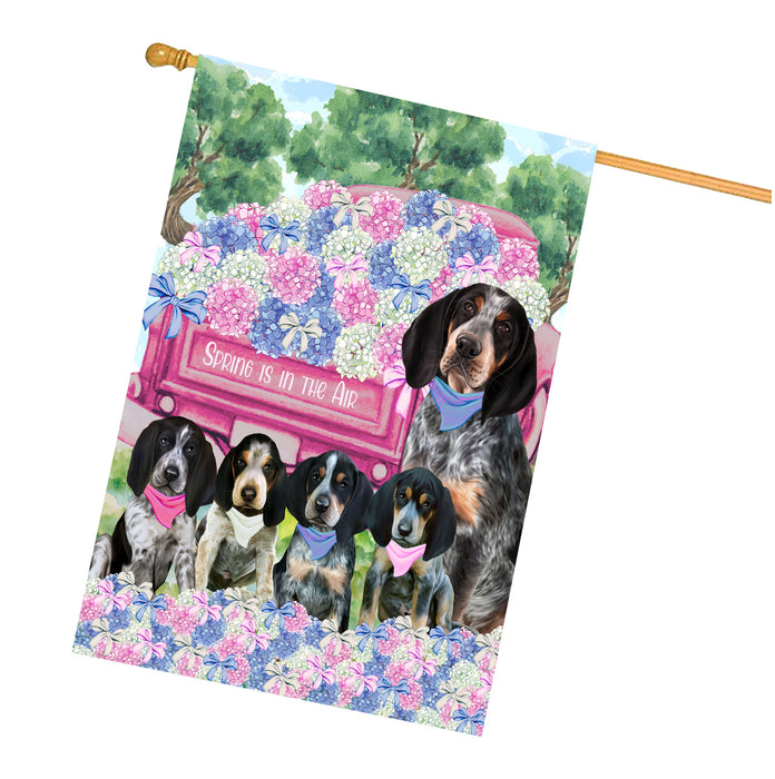 Bluetick Coonhound Dogs House Flag: Explore a Variety of Personalized Designs, Double-Sided, Weather Resistant, Custom, Home Outside Yard Decor for Dog and Pet Lovers