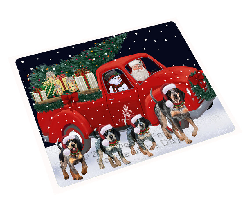 Christmas Express Delivery Red Truck Running Bluetick Coonhound Dogs Cutting Board - Easy Grip Non-Slip Dishwasher Safe Chopping Board Vegetables C77743