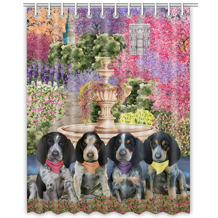 Bluetick Coonhound Shower Curtain: Explore a Variety of Designs, Halloween Bathtub Curtains for Bathroom with Hooks, Personalized, Custom, Gift for Pet and Dog Lovers