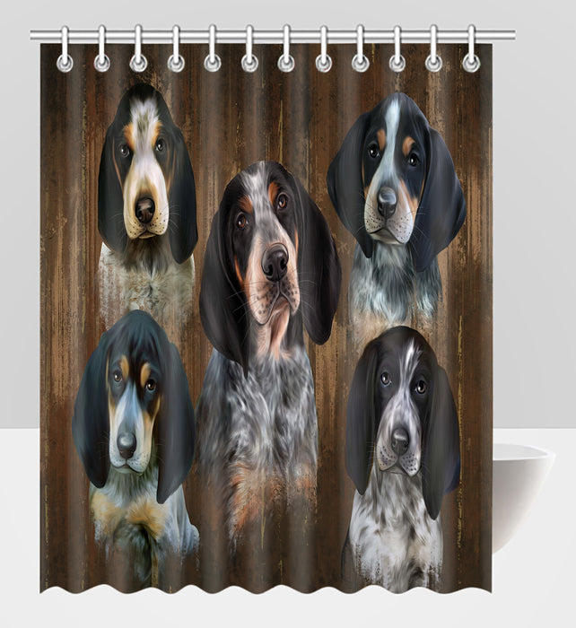 Rustic Bluetick Coonhound Dogs Shower Curtain