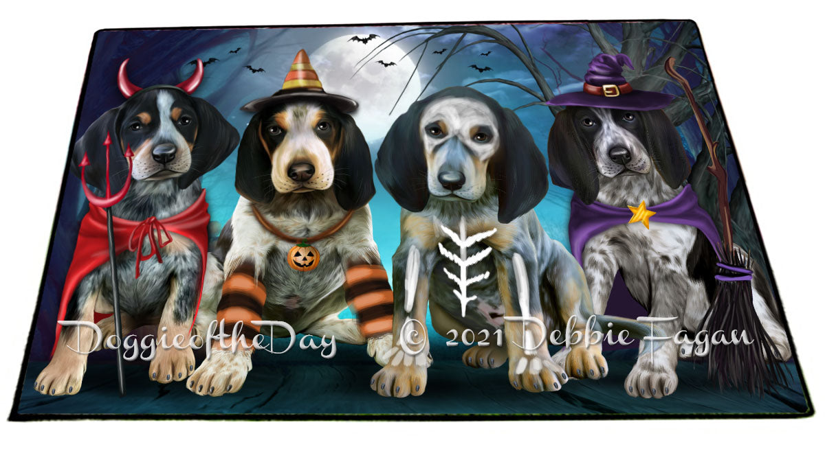 Happy Halloween Trick or Treat Bluetick Coonhound Dogs Indoor/Outdoor Welcome Floormat - Premium Quality Washable Anti-Slip Doormat Rug FLMS58348