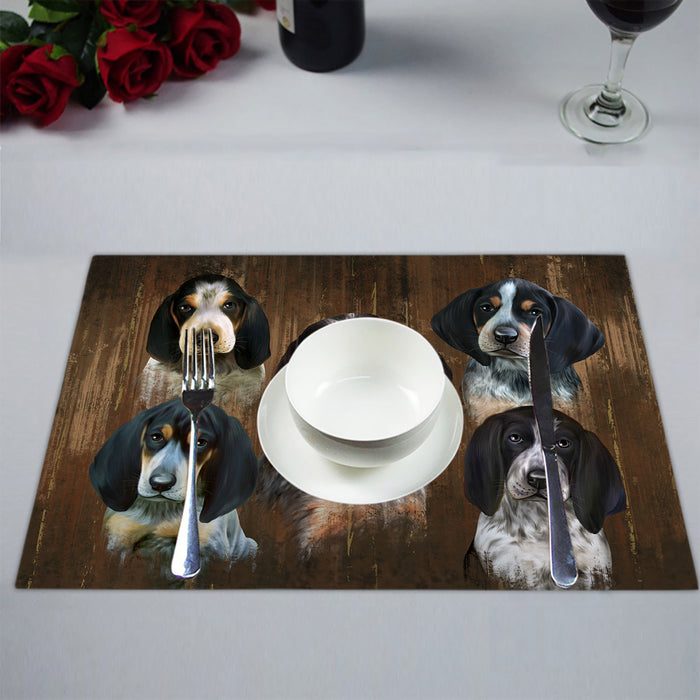 Rustic Bluetick Coonhound Dogs Placemat