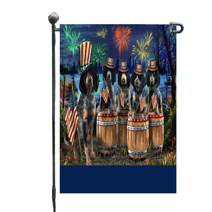 Personalized 4th of July Firework Bluetick Coonhound Dogs Custom Garden Flags GFLG-DOTD-A57806